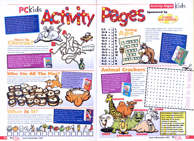 PC Kids magazine Activity Pages